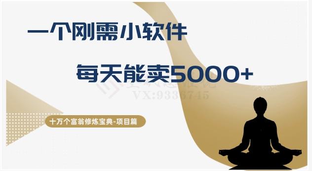 十万个富翁修炼宝典之17.一个刚需小软件，每天能卖5000+-翻身站