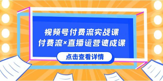 视频号付费流实战课，付费流×直播运营速成课，让你快速掌握视频号核心运营技能-翻身站