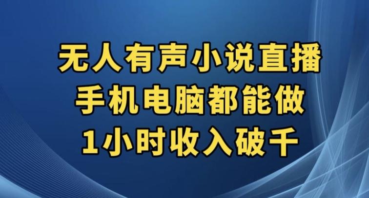 抖音无人有声小说直播，手机电脑都能做，1小时收入破千【揭秘】-翻身站