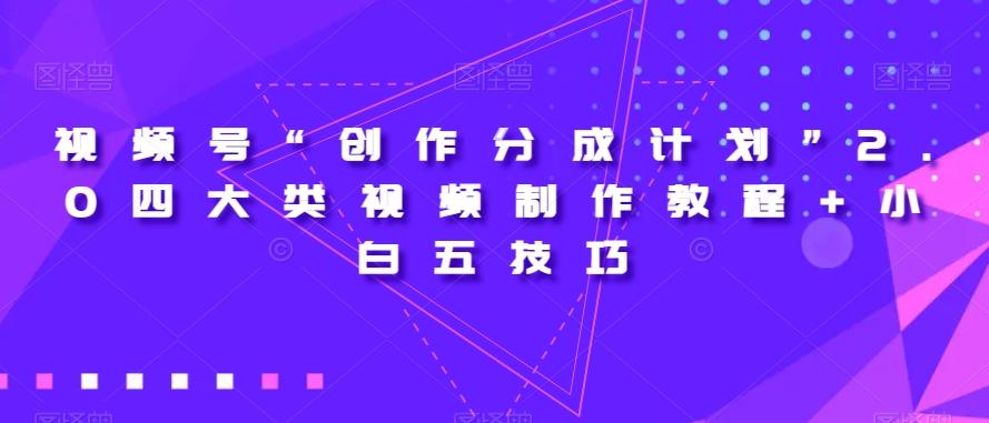 视频号“创作分成计划”2.0四大类视频制作教程+小白五技巧【揭秘】-翻身站