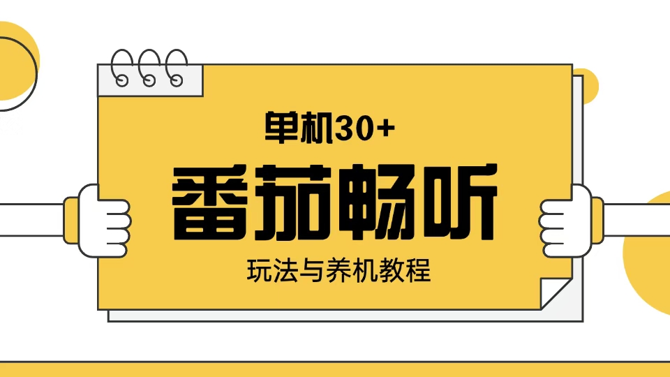 番茄畅听玩法与养机教程：单日日入30+。-翻身站