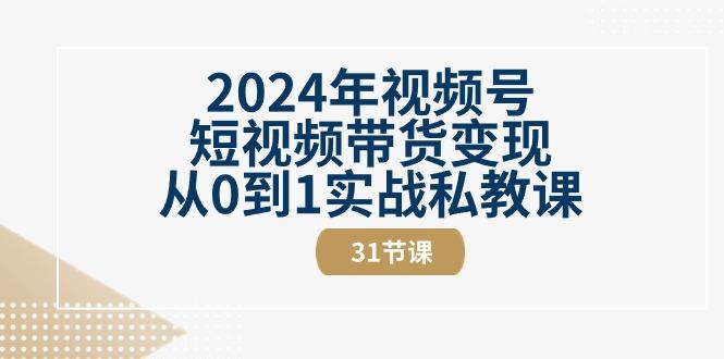 2024年视频号短视频带货变现从0到1实战私教课(30节视频课)-翻身站