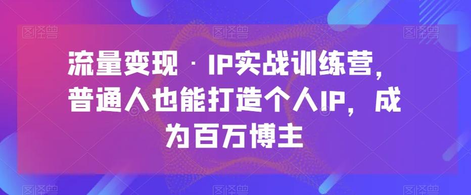 流量变现·IP实战训练营，普通人也能打造个人IP，成为百万博主-翻身站