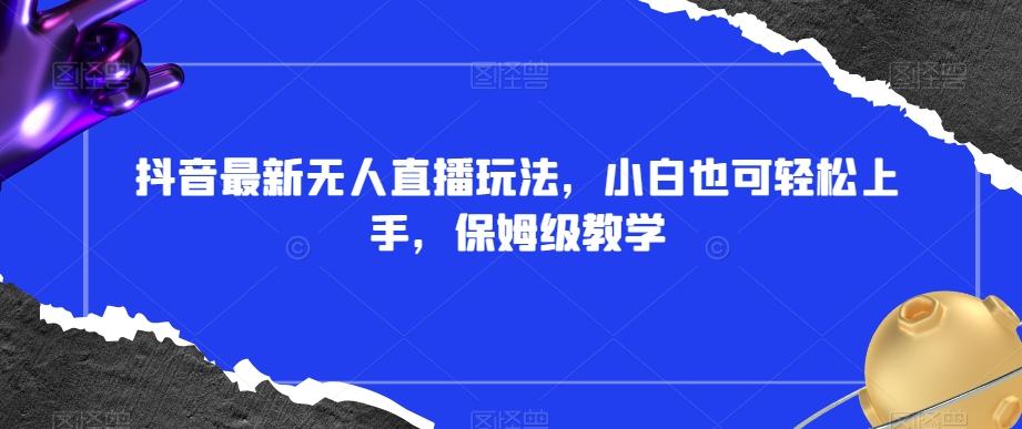 抖音最新无人直播玩法，小白也可轻松上手，保姆级教学，附所有素材+插件【揭秘】-翻身站