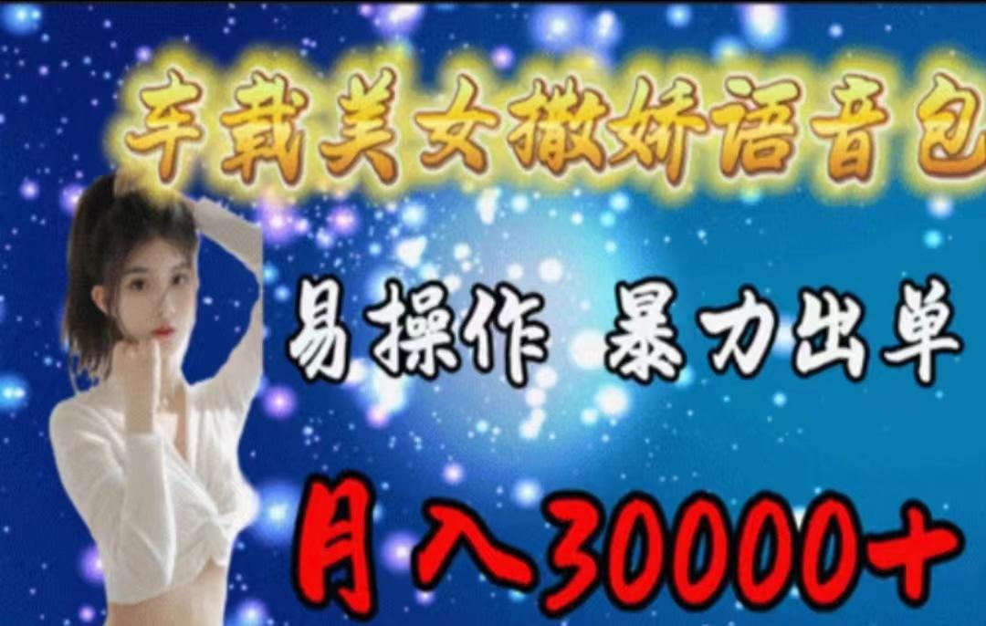 车载美女撒娇语音包，执行就出单，月入3000＋，小白看完课程就能马上实操-翻身站