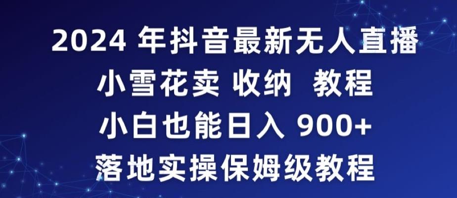 2024年抖音最新无人直播小雪花卖收纳教程，小白也能日入900+落地实操保姆级教程【揭秘】-翻身站