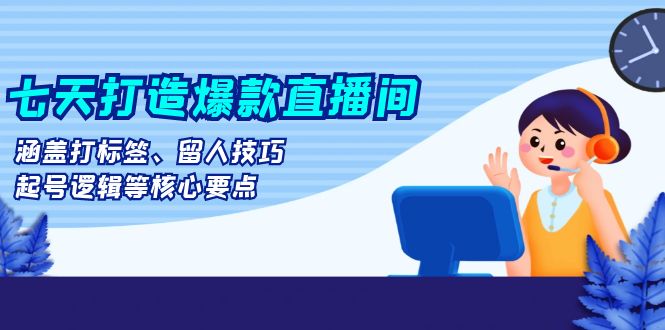 七天打造爆款直播间：涵盖打标签、留人技巧、起号逻辑等核心要点-翻身站