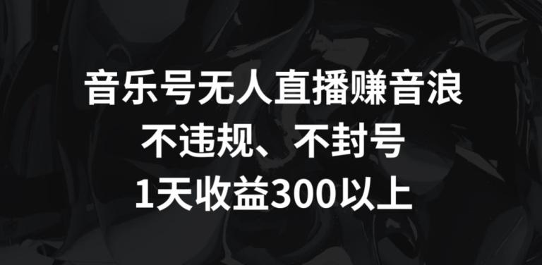 音乐号无人直播赚音浪，不违规、不封号，1天收益300+【揭秘】-翻身站