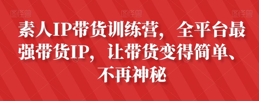 素人IP带货训练营，全平台最强带货IP，让带货变得简单、不再神秘-翻身站