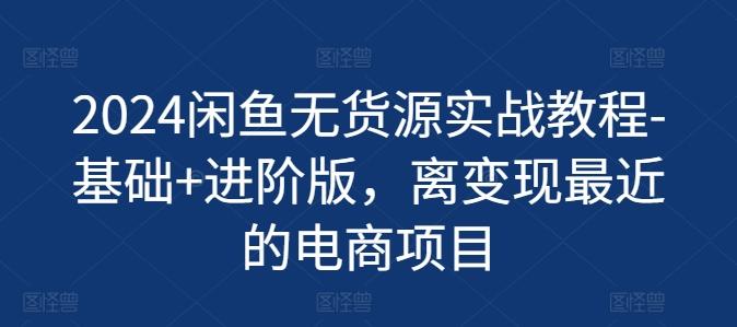 2024闲鱼无货源实战教程-基础+进阶版，离变现最近的电商项目-翻身站