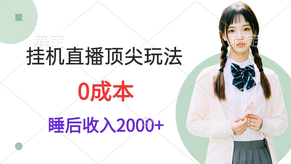 (9715期)挂机直播顶尖玩法，睡后日收入2000+、0成本，视频教学-翻身站