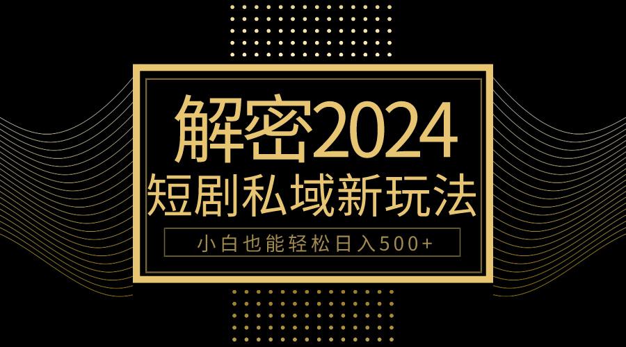 (9951期)10分钟教会你2024玩转短剧私域变现，小白也能轻松日入500+-翻身站