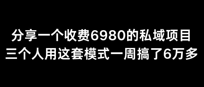 分享一个外面卖6980的私域项目三个人用这套模式一周搞了6万多【揭秘】-翻身站