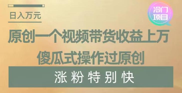 原创一个视频带货收益上万，傻瓜式操作过原创，几分钟做一个视频涨粉特别快【揭秘】-翻身站
