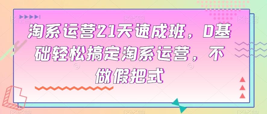 淘系运营21天速成班，0基础轻松搞定淘系运营，不做假把式-翻身站