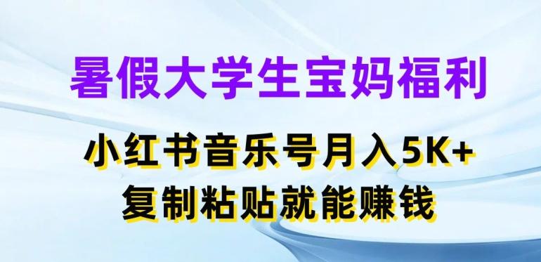 暑假大学生宝妈福利，小红书音乐号月入5000+，复制粘贴就能赚钱【揭秘】-翻身站