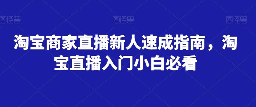 淘宝商家直播新人速成指南，淘宝直播入门小白必看-翻身站