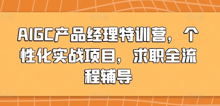AIGC产品经理特训营，个性化实战项目，求职全流程辅导-翻身站