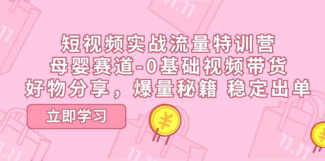 短视频实战流量特训营，母婴赛道-0基础带货，好物分享，爆量秘籍 稳定出单-翻身站