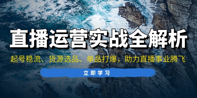 直播运营实战全解析：起号稳流、货源选品、单品打爆，助力直播事业腾飞-翻身站