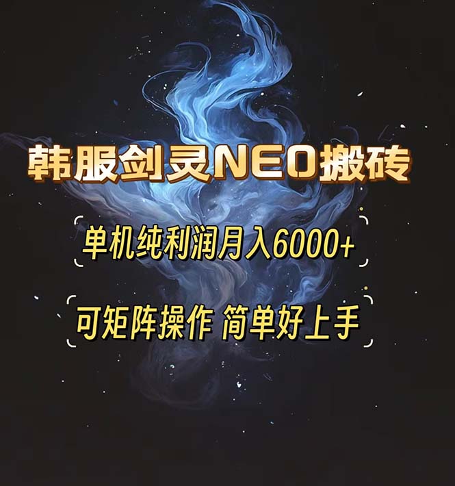 韩服剑灵NEO搬砖攻略，单机纯利润月入6000+ 可矩阵操作，简单好上手。-翻身站