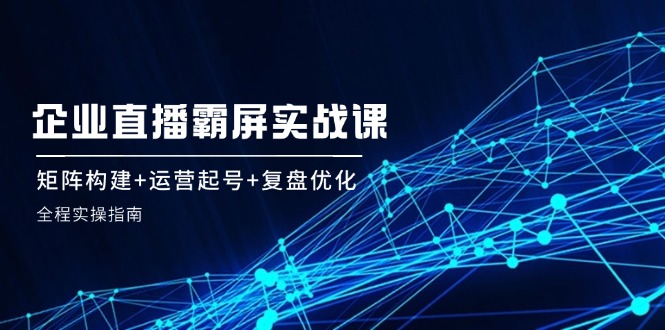 企 业 直 播 霸 屏实战课：矩阵构建+运营起号+复盘优化，全程实操指南-翻身站