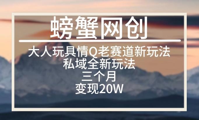 大人玩具情Q用品赛道私域全新玩法，三个月变现20W，老项目新思路【揭秘】-翻身站