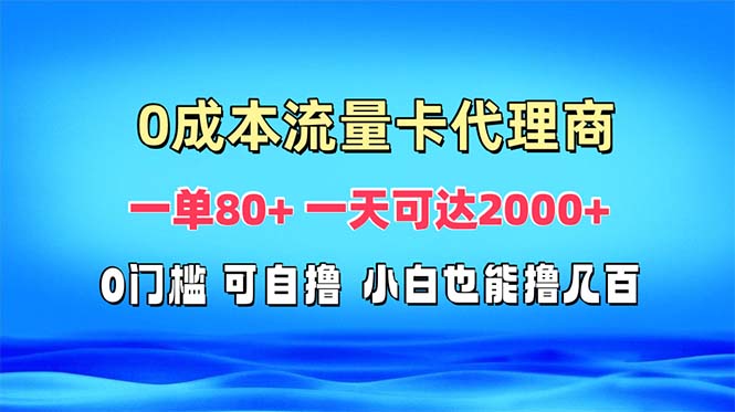 免费流量卡代理一单80+ 一天可达2000+-翻身站