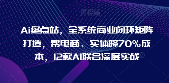 Ai终点站，全系统商业闭环矩阵打造，帮电商、实体降70%成本，12款Ai联合深度实战【0906更新】-翻身站