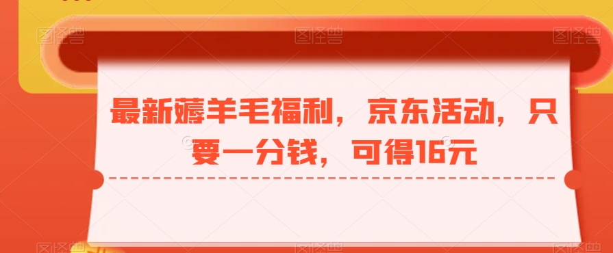 最新薅羊毛福利，京东活动，只要一分钱，可得16元-翻身站