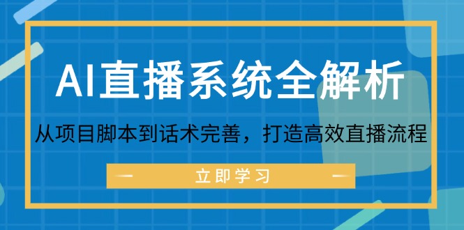 AI直播系统全解析：从项目脚本到话术完善，打造高效直播流程-翻身站