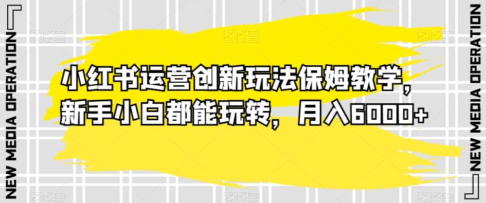 小红书运营创新玩法保姆教学，新手小白都能玩转，月入6000+【揭秘】-翻身站