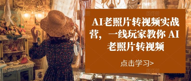 AI老照片转视频实战营，一线玩家教你AI老照片转视频-翻身站