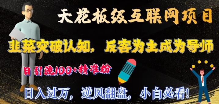 天花板级互联网项目，韭菜突破认知，反客为主成为导师，日引流100+精准粉-翻身站
