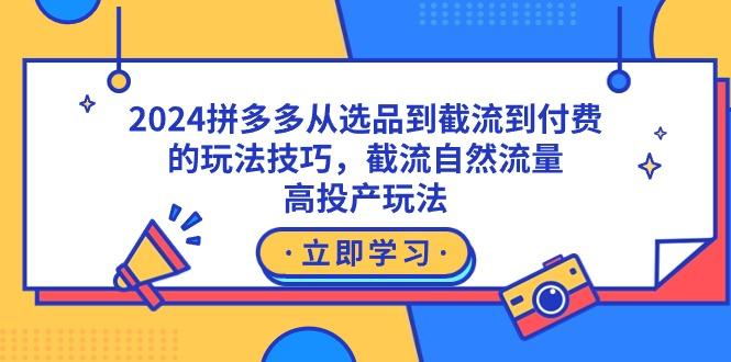2024拼多多从选品到截流到付费的玩法技巧，截流自然流量玩法，高投产玩法-翻身站
