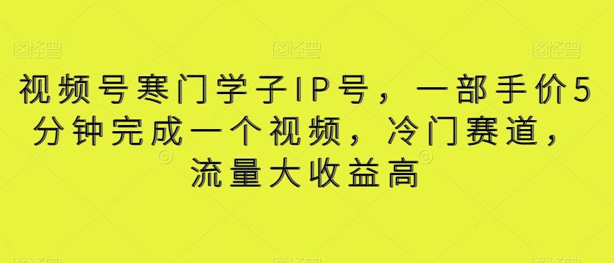 视频号寒门学子IP号，一部手价5分钟完成一个视频，冷门赛道，流量大收益高【揭秘】-翻身站