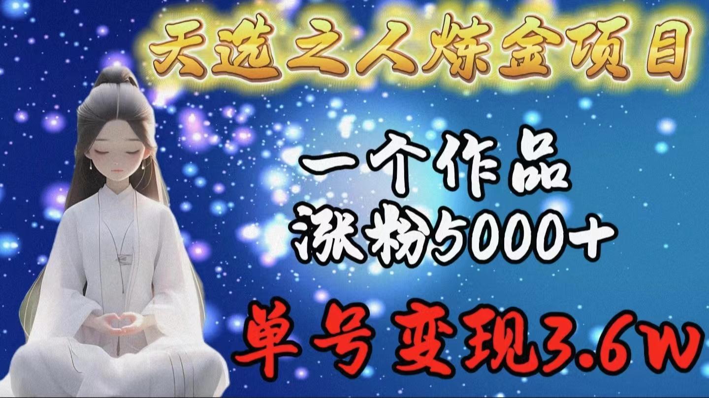 (9693期)天选之人炼金项目，一个作品涨粉5000+，单号变现3.6w-翻身站