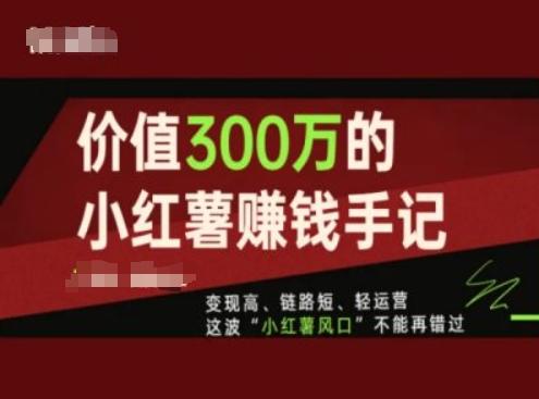 价值300万的小红书赚钱手记，变现高、链路短、轻运营，这波“小红薯风口”不能再错过-翻身站
