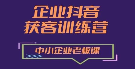 企业抖音营销获客增长训练营，中小企业老板必修课-翻身站
