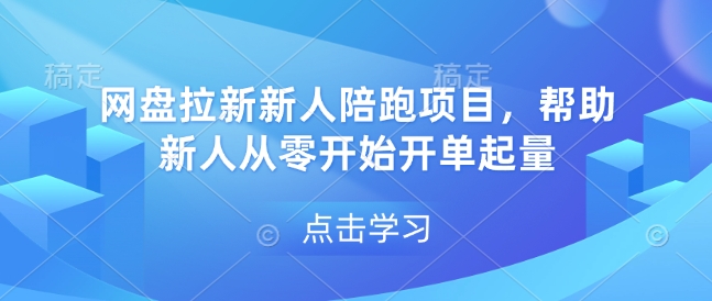 网盘拉新新人陪跑项目，帮助新人从零开始开单起量-翻身站