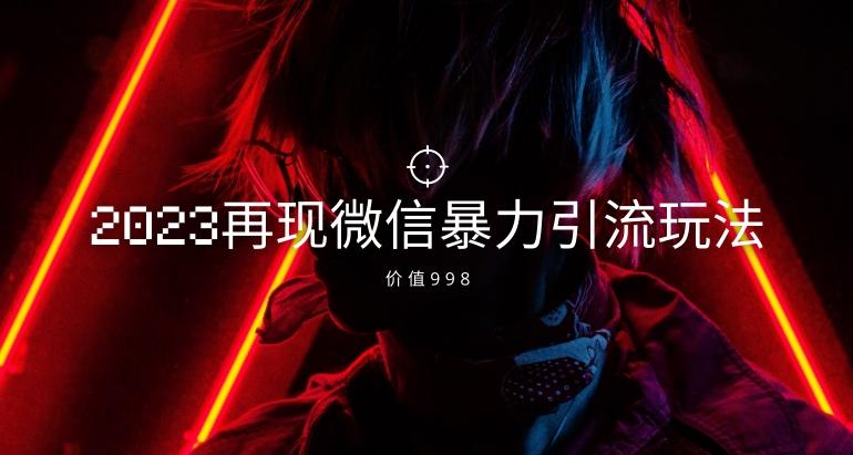 价值998元2023最新微信暴力引流玩法，日引流50-100+-翻身站