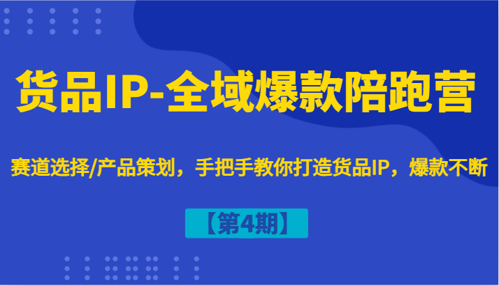 货品IP-全域爆款陪跑营【第4期】赛道选择/产品策划，手把手教你打造货品IP，爆款不断-翻身站