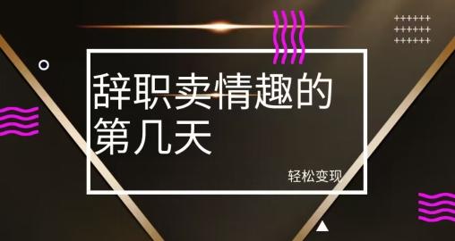 冷门赛道，辞职卖情趣的第几天，超暴力项目-翻身站