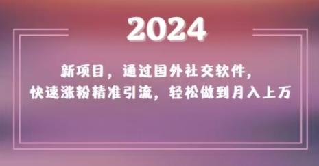 2024新项目，通过国外社交软件，快速涨粉精准引流，轻松做到月入上万【揭秘】-翻身站