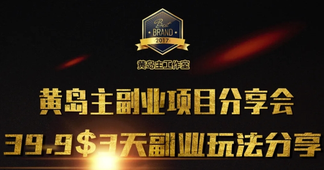 黄岛主副业分享会1期：3天3个副业玩法，速度上车-翻身站