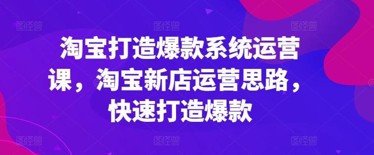 淘宝打造爆款系统运营课，淘宝新店运营思路，快速打造爆款-翻身站