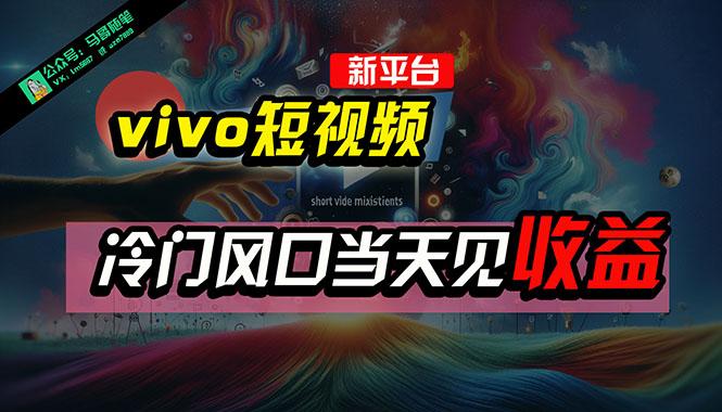 全新平台vivo短视频，新风口AI混剪无脑搬运，冷门风口当天见收益，7天…-翻身站