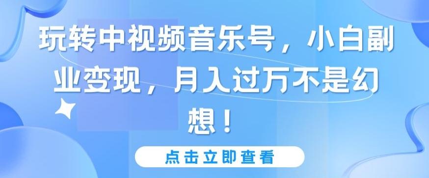 玩转中视频音乐号，小白副业变现，月入过万不是幻想【揭秘】-翻身站