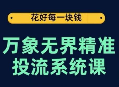 万象无界精准投流系统课，从关键词到推荐，从万象台到达摩盘，从底层原理到实操步骤-翻身站