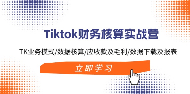 Tiktok财务核算实战营：TK业务模式/数据核算/应收款及毛利/数据下载及报表-翻身站